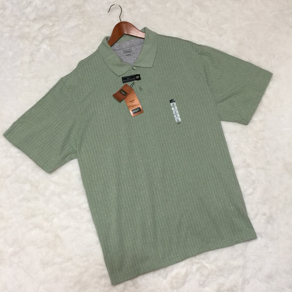 NWT Haggar Henley Shirt with 2 in 1 built-in Tee